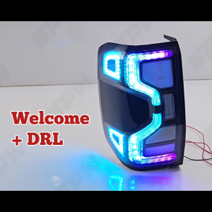 Ford Ranger T9 (2022-2026) RGB Rainbow Tail Lamp Tail Light Dynamic LED Daylight DRL Light Bar Running Signal Brake Lamp 2022 2023 2024 2025 2026 XL / XLT / XLT+