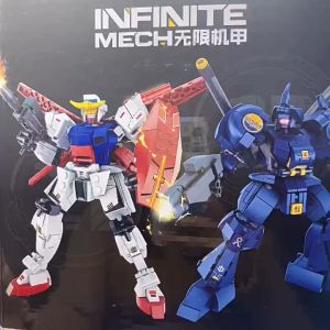 Mainan Anak-anak 4-Dalam-1 Model Robot Blok Bangunan Baja Mecha