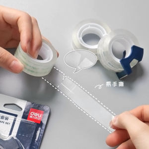Deli Transparent Handmade Strong Tearable Small Size Glue Tape for Students Business Supplies Stationery Cultural Goods