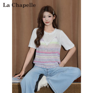 La Chapelle | Áo Thun Tay Ngắn Tạo Lớp Giả Có Đính Hạt Nâng Cao Cảm Xúc