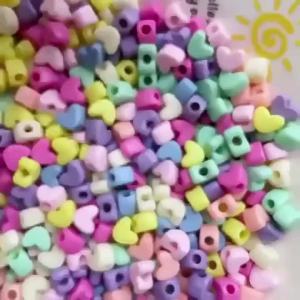 100 Hạt Cườm Acrylic Hình Trái Tim Màu Kẹo 11mm Có Lỗ Lớn Để Làm Đồ Trang Sức Tự Chế Vòng Tay Đồ Thủ Công