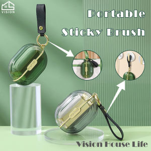 Vision Portable Sticky Roller Cleaner Double Head Dust Roller Hair Pet Fur Sticky Paper Sticker Roller Refillable Tearable Paper Sticky Roller Brush Hair Remover Sweater Dust Clothes Cleaning Brush