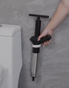 Drain Clog Remover Stainless Steel Electric Toilet Plunger Air Drain Blaster Toilet Plunge Blaster for Sink Toilets Pipe