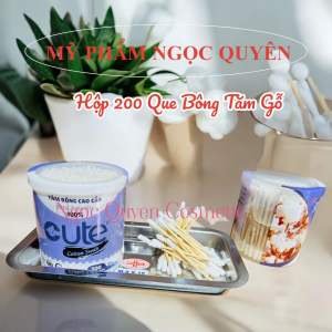 Bông tăm cứng nặn mụn (hộp 200 cây)