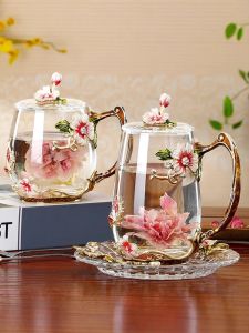 FLOWER MOO | High Aesthetic Durable Heat-Resistant Glass Cup