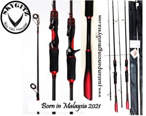 SKYGITZ MALAYSIA NAGA HITAM 40 TON CARBON SPINNING CASTING FISHING ROD