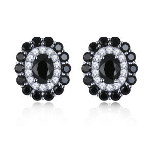 Lohaspie Jewelry Genuine 4 Carat Solid Sterling Silver 925 Stud Earring Original Natural London Blue Topaz Garnet Stud Earring Topaz Birthstone Earring For Women Silver 925 Jewelry