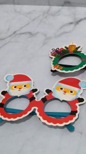 QCF 1 Pcs Kacamata Natal Motif Lucu Kacamata Gaya Kartun Cute Kaca mata Kertas Paper Christmast Glasses Kacamata Natal Anak dan Dewasa Plastik Kacamata Aksesoris Natal Karakter Kacamata Kartun Cantik Kertas Mata Xmas Paper Eye - Motif Acak