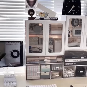Ⓜ️ZEROIDEASⓂ️ Stackable & Dustproof Makeup Box/ Cosmetics Box/ Cosmetic Organizer Box Makeup Case Cosmetics Case Makeup Box Cosmetics Box Makeup Rack Cosmetics Rack Makeup Holder Cosmetics Holder Perfume Box Perfume Holder/ Stationery Storage Box