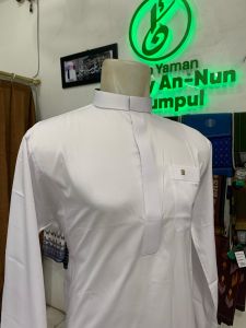 Al Mahbub Exclusive Baju Koko Rahman Bahan Saudi Motif polos Lengan panjang