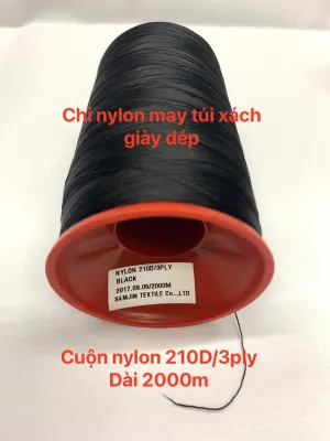 Chỉ Nylon 210D/3Ply cuộn 2.000m dùng may túi xách giày dép xỏ hạt cườmhạt trai