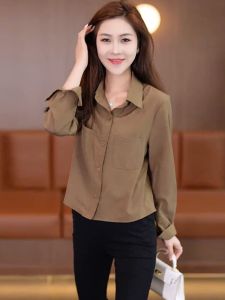 Spring & Fall Thin Shirt Womens Long-Sleeved Summer New Arrival Loose Belly-Covering Short Shirt Small Western Style Best Selling Womens Shirt