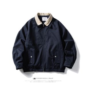 Áo Khoác Công Sở Hai Lớp Cổ Tròn Phong Cách Mỹ Thời Trang Xuân 2025 Mới Cho Nam Thường Ngày Áo Khoác Harlandon Cotton Rộng Rãi