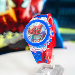 Flash Colorful Light Spiderman Childrens Watches for Boys Cartoon Unicorn Girls Watch Kids Student Digital Clock Gifts Toy