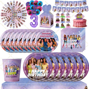 Katseye Kpop Girl Fans Birthday Decoration Party Plate Cup Tablecloth Napkin Kids Party Supplies Baby Shower Birthday Gift Bags