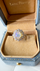 Montagne Jewelry Natural Opal Ring Crystal Flower Design Fine Jewellery 925 Silver Ring