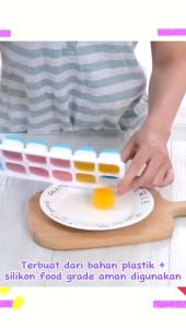 Cetakan Es Batu 14 Kotak Dengan Tutup Cetakan Puding Agar-Agar Jelly Cokelat Yogurt / Ice Cube Tray 14 Slot Terlaris / Pencetak Jelly Ager Puding Viral