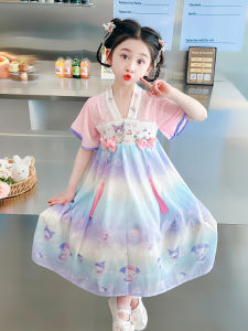 Princess Style Summer Dress for Baby Girls Cute Fairy Tale Vintage Design Short Sleeve Midi Skirt Ideal for Young Girls under 17