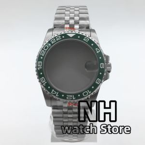 NH 36mm 38mm Diver Watch Case Stainless Bracelet Sapphire Glass For GMT SUB NH34 NH35 NH36 ETA2824 PT5000 Movement Slide Buckle