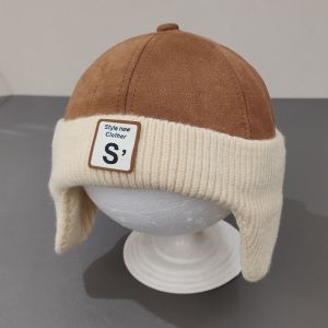 Mũ Tròn Dệt Kim Mùa Thu Đông Cho Bé Trai Và Bé Gái Mũ Bảo Vệ Tai Thời Trang Hàn Quốc Mũ Trùm Đầu Đa Năng Cho Trẻ Em