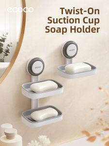 ecoco | Wall-Mounted Suction Soap Box with Drainage