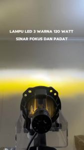 Zyvolt ADT100 Lampu LED Mobil Tiga Warna 120Watt 12-24Volt H4 H8 H11 HB3 HB4 HIR2 Super Terang