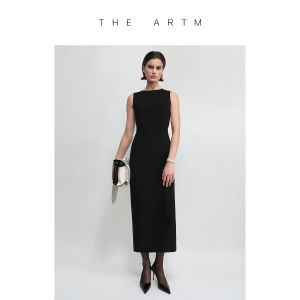 Elastic Waist Butt Lifting Black Dress