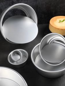 4/6/8/10 inch Anode Baking Pan Removable Bottom Nonstick Aluminum Alloy Bento Cake Pan Mold