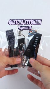 Keychain Custom Nama: Gantungan Kunci Medium Custom Nama Full Printing 2 Sisi & Aesthetic Custom Tali