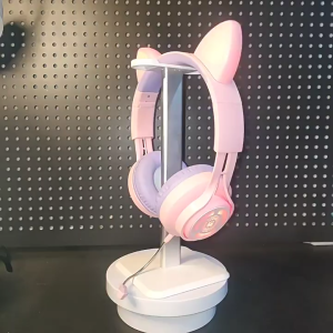 หูฟังบลูทูธติดหัว STN-28 หูฟังสปอร์ตไร้สายแบบมีไฟเรืองแสงเบสหนักแบบหูแมว