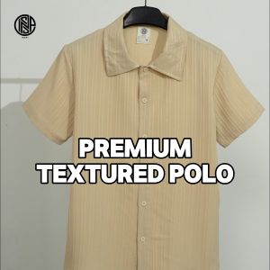 COLLAB by Inspi Premium Textured Polo For Men with Buttons Casual Formal Korean Plain Tops For Women Collection Menswear Shortsleeves Polo