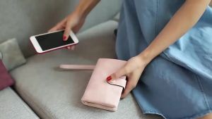 Tri-fold Short Women Wallets with Coin Zipper Pocket Minimalist Frosted Soft Leather Ladies Purses Female Pink Small Wallet