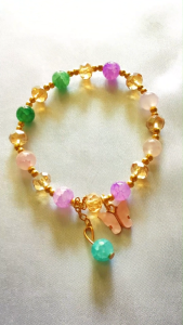 Adjustable Butterfly Charms Crystal Glass Bracelet