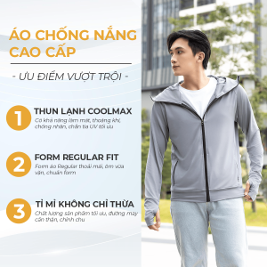 Áo chống nắng nam GUZADO vải thun lạnh cao cấp chống tia UV cực tốt thiết kế 5 màu cơ bản form regular fit cực kì thoải mái GCN02