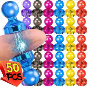 50Pcs Colorful Magentic Pushpins Strong Magnet Fridge Thumbtack Whiteboard Magnet Push Pin Home Office Stationery Supplies
