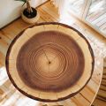 Natural Woodland Charm Tree Ring Pattern Round Rug Wood Log Floor Mat Trunk-Inspired Carpet Decorative Wood Crack Design Room. 