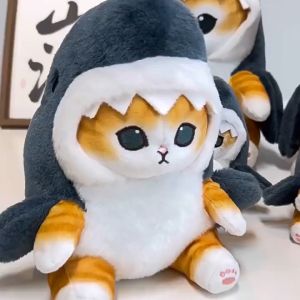 Cute Shark Cat Plush Toy Doll Keychain Pendant Pillow Room Car Bag Decoration Childrens Kawaii Stuffed Toy Gifts