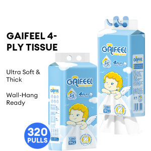 GAIFEEL 1 Pack Paper Cheerful Tissue For Baby Toliet Towel Paper Wall hang Paper 4-Ply 1280 sheets Bundle High Quality Deluxe Comfort Tissue