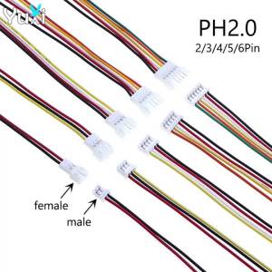 Bộ Đầu Nối YuXi PH 2.0mm Pitch Connector Set 2/3/4/5/6Pin Nam Nữ Cắm Jack Kèm Cáp 15cm 26AWG Dây Đầu Cuối Cho Linh Kiện Điện Tử