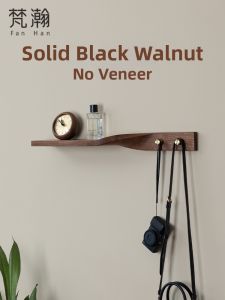 Creative Wall-Mounted Coat Rack Walnut Wood
