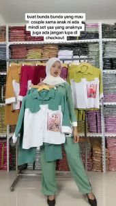 Baju Mindi Set Anak Perempuan Crinkle S M L XL XXL