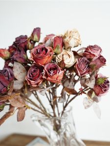 Miniature Multi-Head Rose Artificial Flowers European Vintage Ins Style Home Decor Wedding Living Room Dining Table Placement