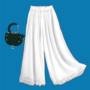 Wanita selear kaki lebar lebar panjang panjang Chiffon wanita saiz saiz besar panjang panjang panjang panjang panjang panjang panjang panjang panjang saiz 2023