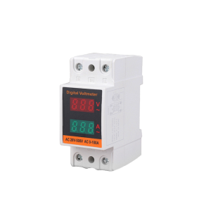 LCD Dual Digital Din Rail Power Meter AC Voltmeter Ammeter Energy Meter AC20-500V 100A Volt Amp Monitor Electricity Meter