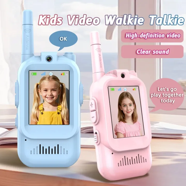 Kids Video Intercom Walkie-talkie Cute Screen Easy Use Rechargeable Large Battery Cute Ham Radio for Gift