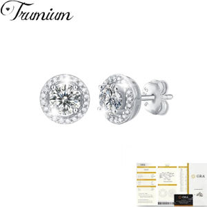 เพชรแท้ 100% Trumium✨ ต่างหู Waltz 1 กะรัต ต่างหูเพชรแท้ ที่ไม่แพ้ง่าย ต่างหูเงินแท้ S925 จัดส่งจากร้านค้าออฟไลน์ พร้อมใบรับรองการไม่ซีดจาง