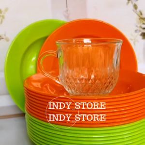 PROMO 1 LUSIN TATAKAN GELAS / ALAS GELAS KOPI DIAMETER 15 CM TERLARIS