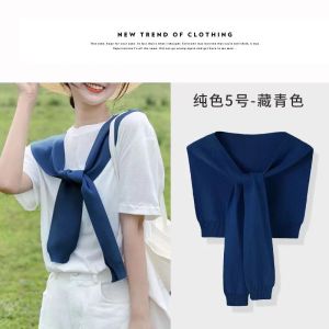 Đa Năng Khăn Choàng Dệt Kim Sọc Nữ Áo Thun Ngoài Bảo Vệ Cổ Mùa Xuân Mùa Thu Khăn Choàng Bọc Vai Kiểu Chữ K Viscose Sợi