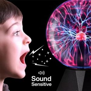 Touch sensitive plasma ball lamp - USB powered static electricity lamp for gatherings home decoration and science education
