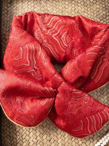 Fashionable Silk Scarf Red Ocean Wave Design Mulberry Silk True Silk Scarf Spring New Arrival Chinese Style Winter Accessories
